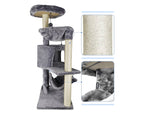 Cat Tree with Cat Condo and Big Hammock, Grey