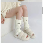 Fashion White Knitted Fabric Female Leg Warmer