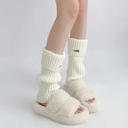 Fashion White Knitted Fabric Female Leg Warmer