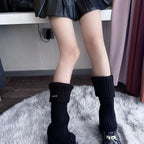 Fashion White Knitted Fabric Female Leg Warmer