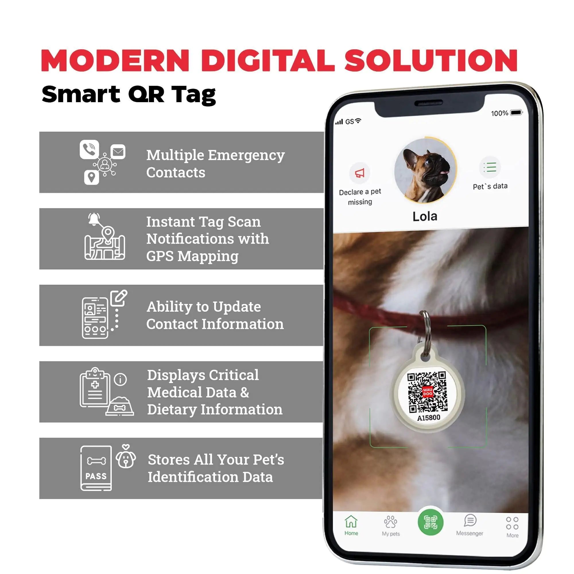 Brown Cotton Dog Harness Eco Friendly Adjustable for Large Dogs L Size 2735 in